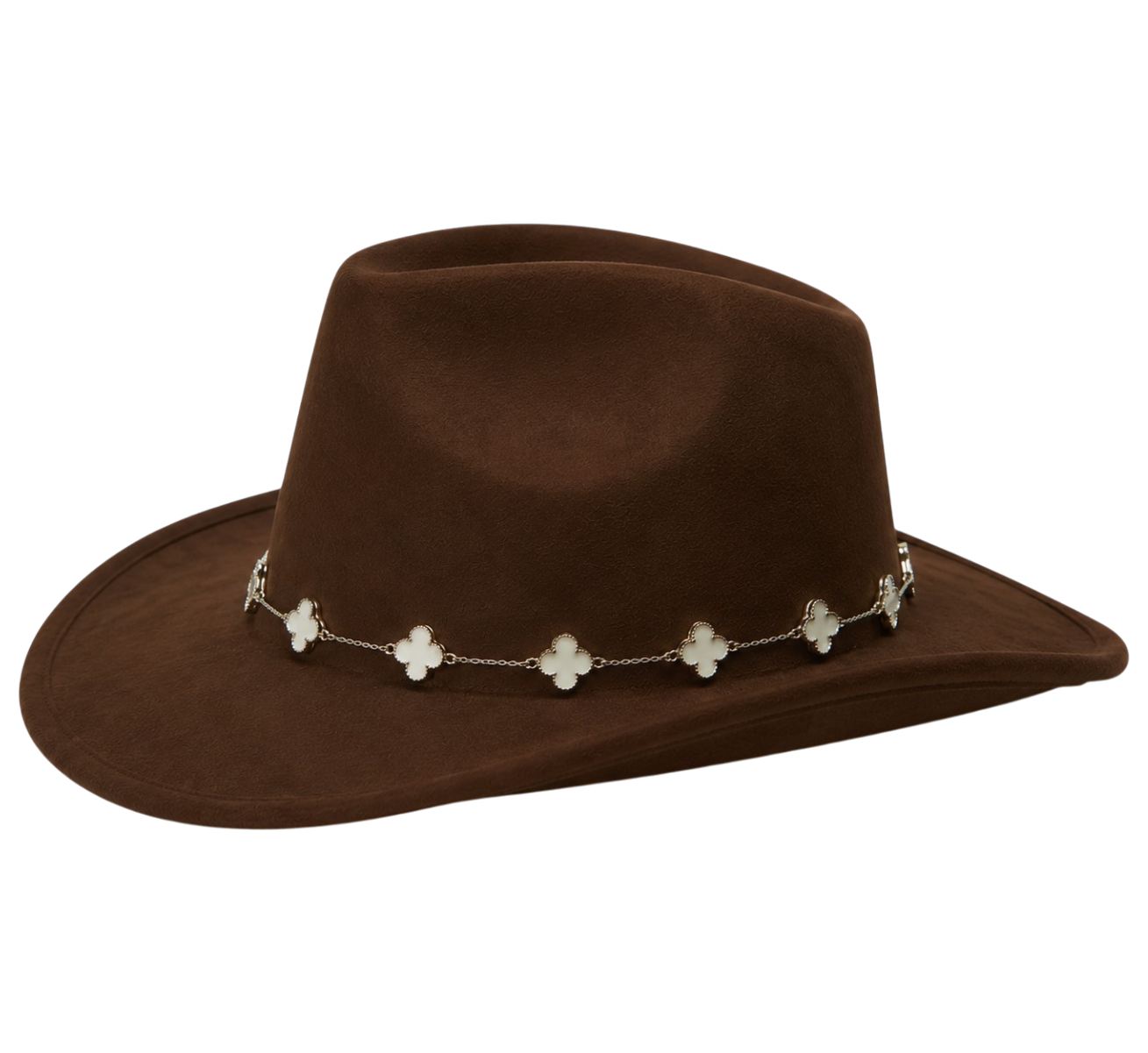 Coronado Hat Company Premium Brown Western Cowboy Hat with Decorative Chain Band