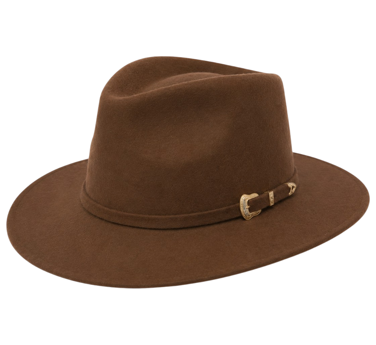 Coronado Hat Company Premium Brown Wide Brim Western Cowboy Hat with Buckle Band