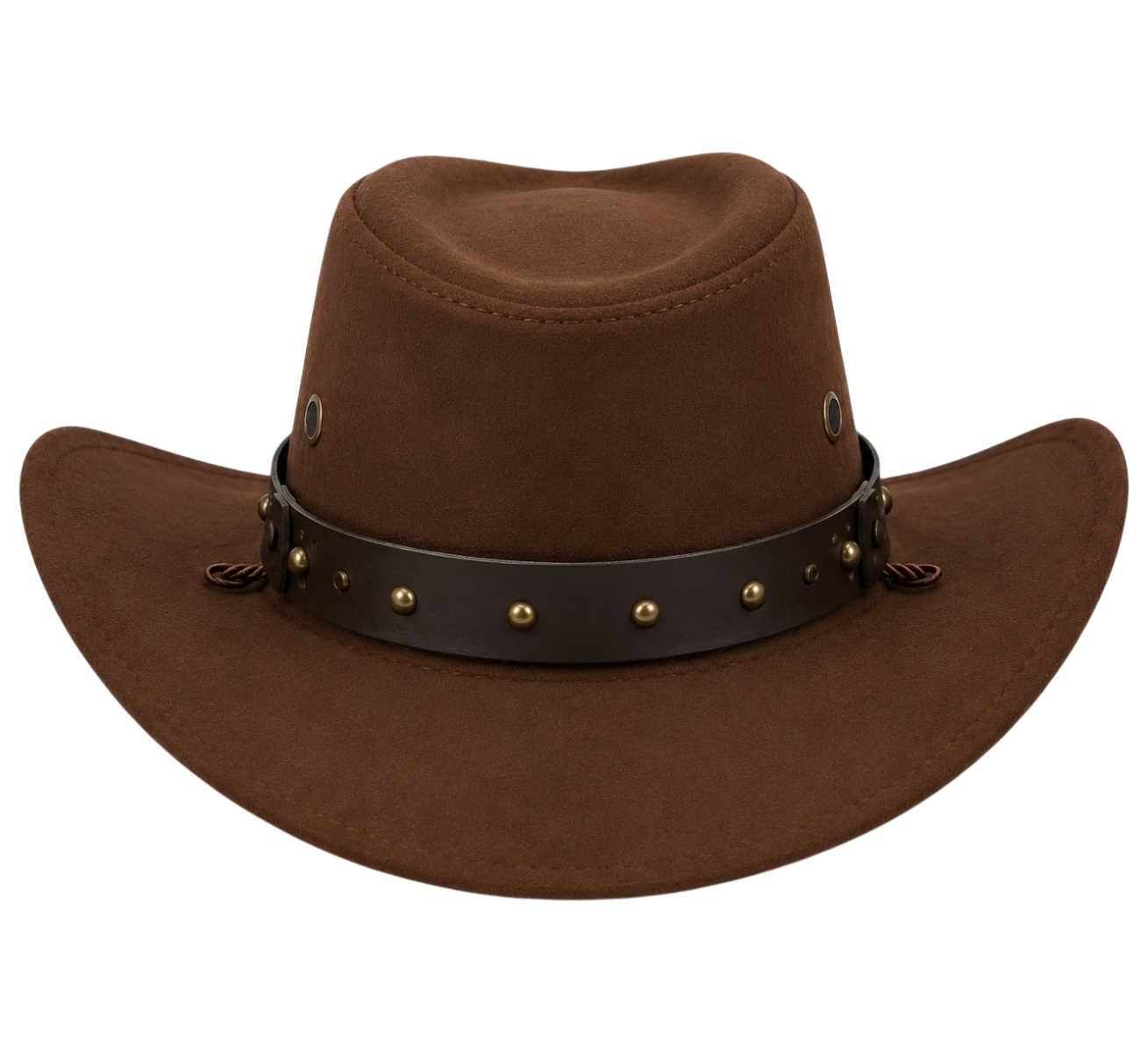 Coronado Hat Company Premium Brown Western Cowboy Hat with Bull Skull Hatband