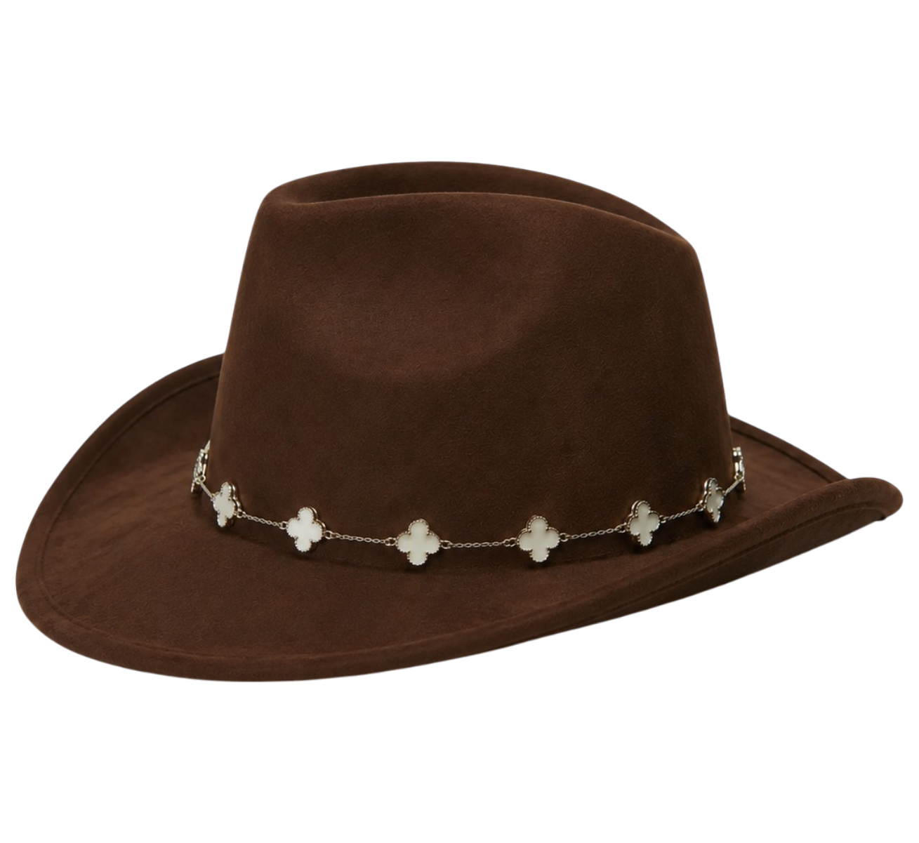 Coronado Hat Company Premium Brown Western Cowboy Hat with Decorative Chain Band
