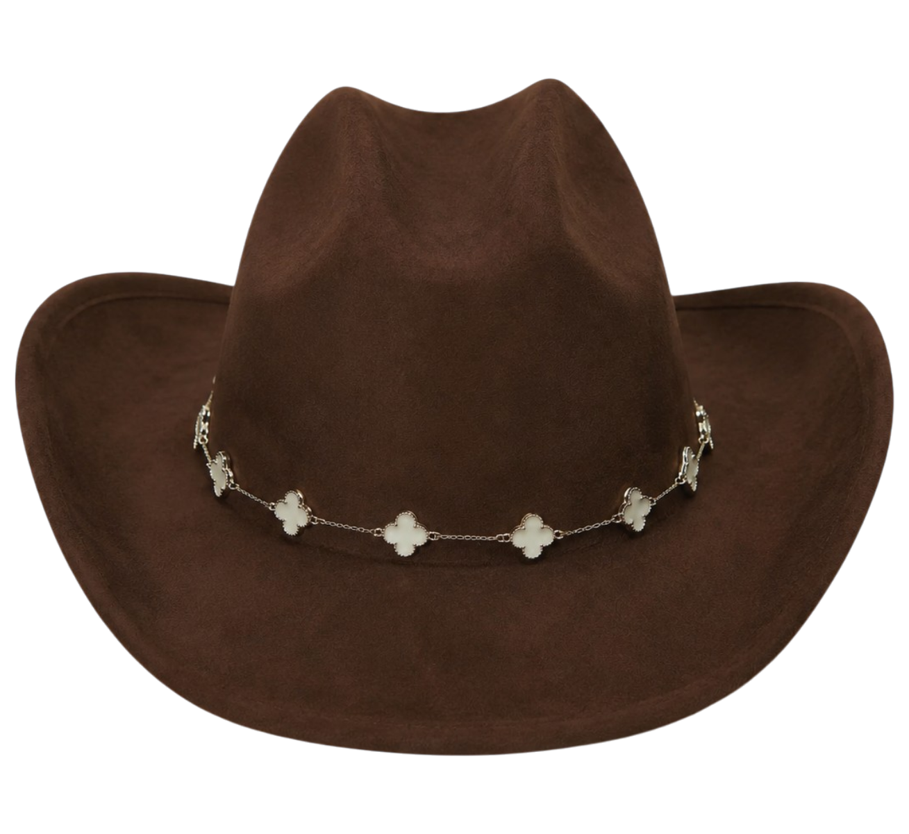 Coronado Hat Company Premium Brown Western Cowboy Hat with Decorative Chain Band