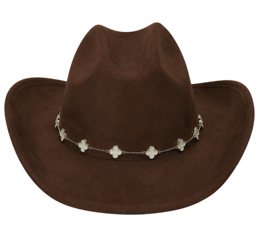 Coronado Hat Company Premium Brown Western Cowboy Hat with Decorative Chain Band