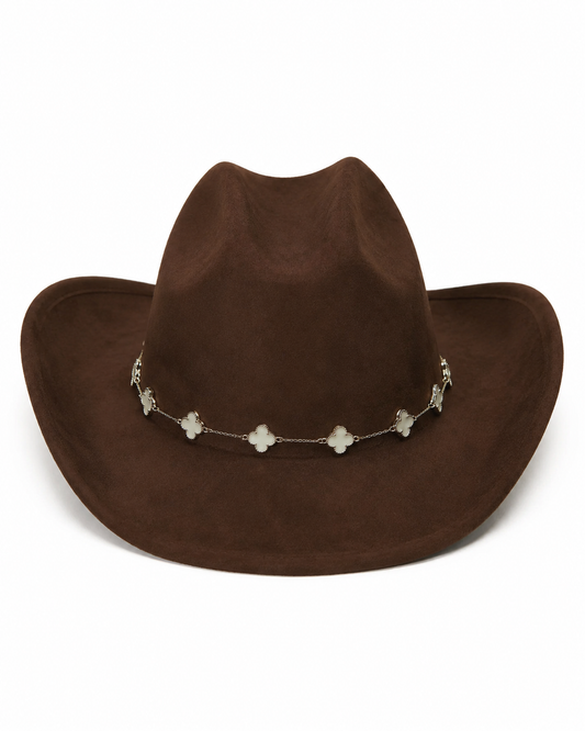 Coronado Hat Company Premium Brown Western Cowboy Hat with Decorative Chain Band