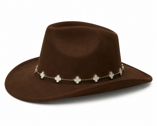 Coronado Hat Company Premium Brown Western Cowboy Hat with Decorative Chain Band