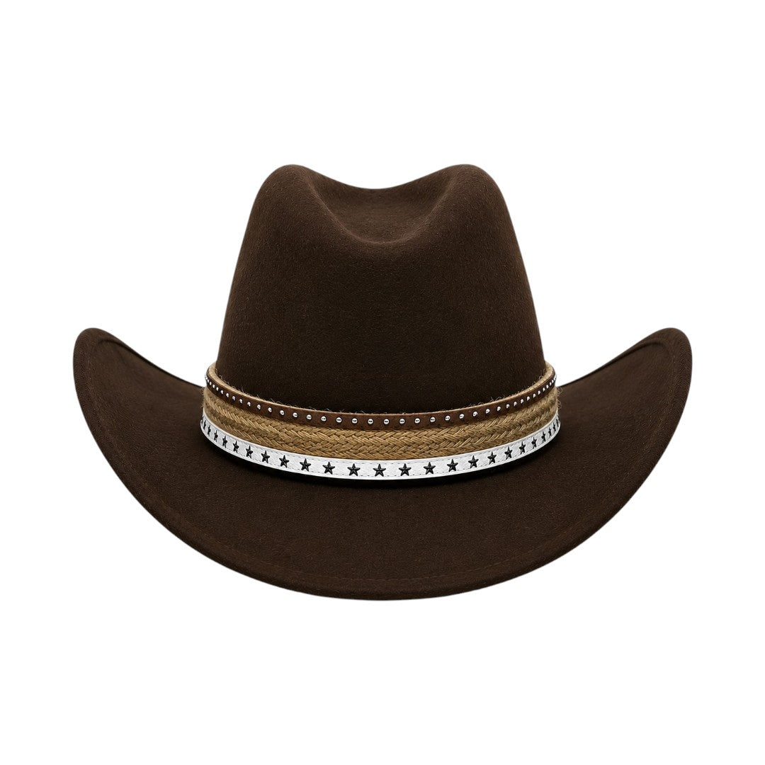 Coronado Hat Company Premium Brown Western Cowboy Hat with Star Concho Hatband