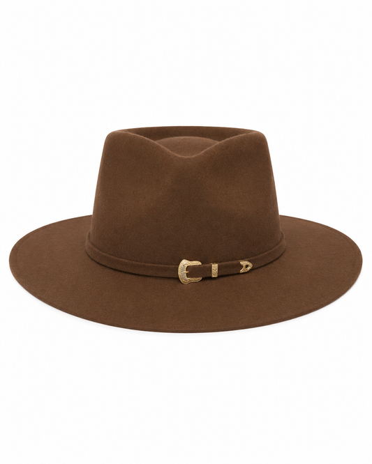 Coronado Hat Company Premium Brown Wide Brim Western Cowboy Hat with Buckle Band